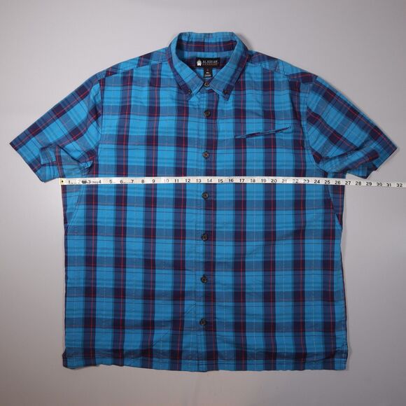 Duluth Alaskan Hardgear Borealis Shirt Blue Plaid Short Sleeve Mens XL - Picture 7 of 9